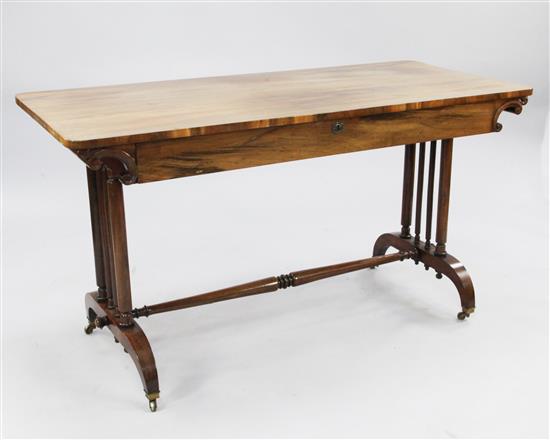 An early Victorian rosewood side table, W.4ft 6in.